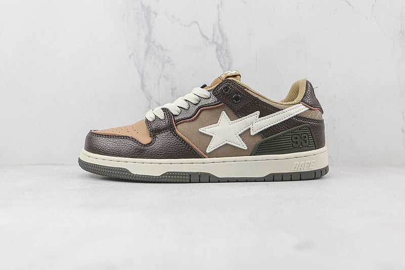 BAPE STA LOW BLACK/LIGHT BROWN/WHITE
