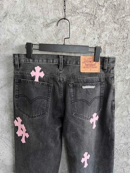 Chrome Hearts Pink Black Pantolon