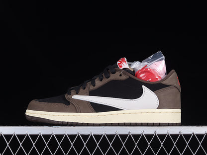 TRAVIS SCOTT X AIR JORDAN 1 LOW BLACK/DARK MOCHA-UNIVERSITY RED-SAIL