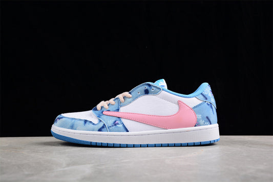 TRAVIS SCOTT AIR JORDAN 1 LOW OG PINK/BLUE/WHITE