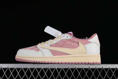 TRAVIS SCOTT X AIR JORDAN 1 LOW OG WHITE/PINK/YELLOW