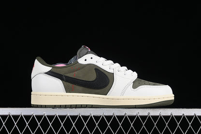 TRAVIS SCOTT X AIR JORDAN 1 LOW OG WHITE/BLACK/GREEN